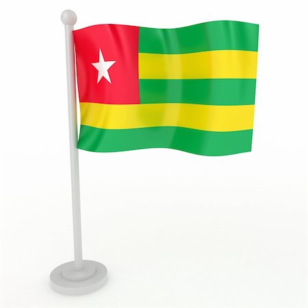 simsearch:400-04620875,k - Illustration of a flag of Togo on a white background Stock Photo - Budget Royalty-Free & Subscription, Code: 400-04306999