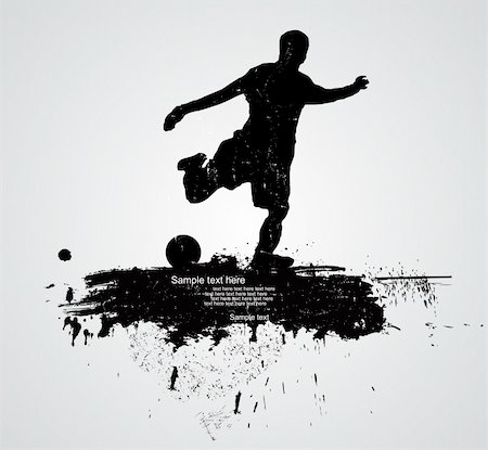 someone kicking a soccer ball silhouette - soccer player vector Foto de stock - Super Valor sin royalties y Suscripción, Código: 400-04307066