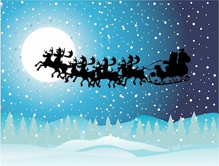 santa claus sleigh flying - Santa Claus Stock Photo - Budget Royalty-Free & Subscription, Code: 400-04307139