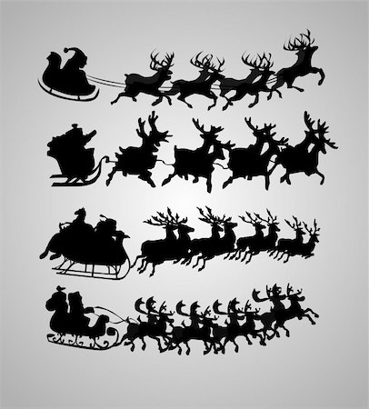 santa claus sleigh flying - Santa Claus Stock Photo - Budget Royalty-Free & Subscription, Code: 400-04307130
