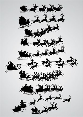 santa claus sleigh flying - Santa Claus Stock Photo - Budget Royalty-Free & Subscription, Code: 400-04307141