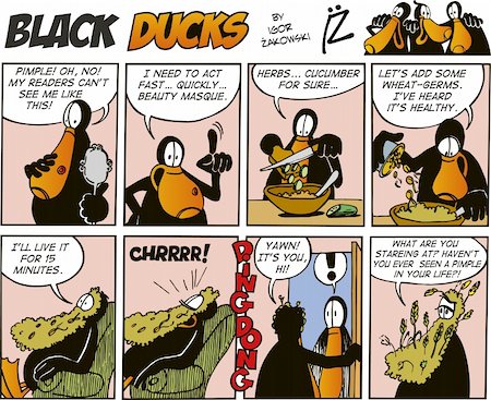 simsearch:400-07410472,k - Black Ducks Comic Strip episode 37 Stock Photo - Budget Royalty-Free & Subscription, Code: 400-04307207