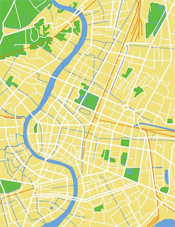 simsearch:400-09051583,k - Layered vector map of Bangkok. Photographie de stock - Aubaine LD & Abonnement, Code: 400-04307346