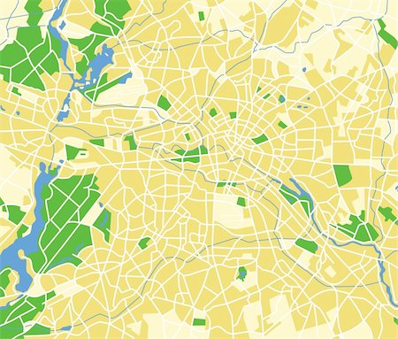 simsearch:400-09051583,k - Vector illustration  map of Berlin. Photographie de stock - Aubaine LD & Abonnement, Code: 400-04307348
