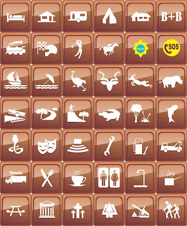 tourist locations icon set Stock Photo - Budget Royalty-Free & Subscription, Code: 400-04307497