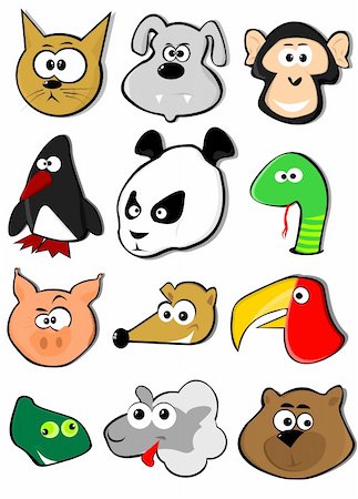 cartoon animals Stock Photo - Budget Royalty-Free & Subscription, Code: 400-04307534