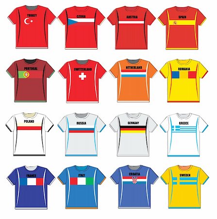 t-shirts with european flags Stock Photo - Budget Royalty-Free & Subscription, Code: 400-04307532