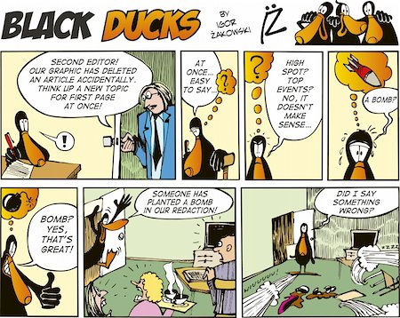 simsearch:400-07410472,k - Black Ducks Comic Strip episode 53 Stock Photo - Budget Royalty-Free & Subscription, Code: 400-04307624