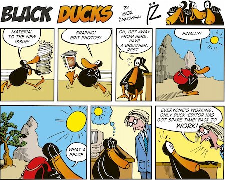 simsearch:400-07410472,k - Black Ducks Comic Strip episode 54 Stock Photo - Budget Royalty-Free & Subscription, Code: 400-04307626