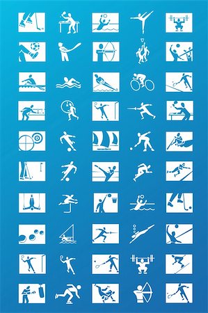 silhouette female martial arts - sport icons collection Stock Photo - Budget Royalty-Free & Subscription, Code: 400-04307688