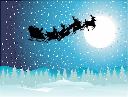 santa claus sleigh flying - Santa Claus Stock Photo - Budget Royalty-Free & Subscription, Code: 400-04307715