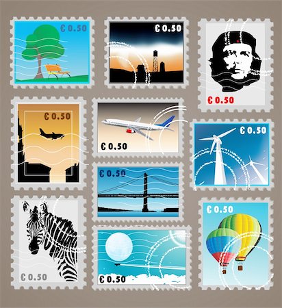 set of post stamps Stock Photo - Budget Royalty-Free & Subscription, Code: 400-04307729