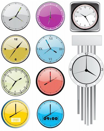 simsearch:400-04690033,k - wall clock vector Stock Photo - Budget Royalty-Free & Subscription, Code: 400-04307738