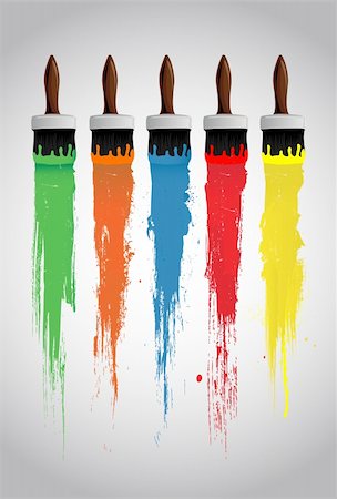 Paint brush and paint roller Stock Photo - Budget Royalty-Free & Subscription, Code: 400-04307730