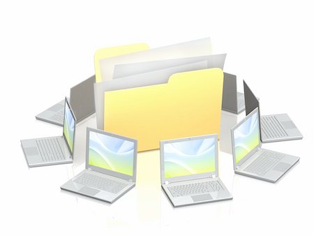 simsearch:400-04185150,k - Laptops and folder - isolated over white Stock Photo - Budget Royalty-Free & Subscription, Code: 400-04307801