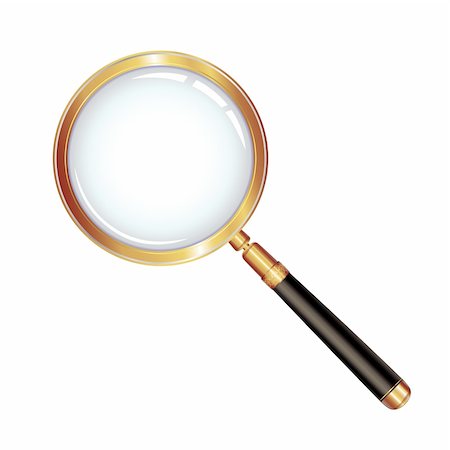 detective at the crime scene - Magnifying glass isolated over white background Stock Photo - Budget Royalty-Free & Subscription, Code: 400-04307959