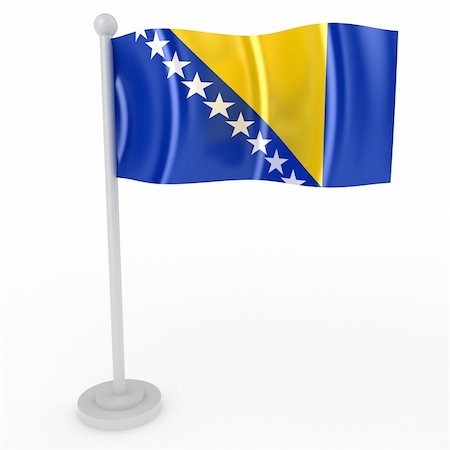 simsearch:400-04796084,k - Illustration of a flag of Bosnia and Herzegovina on a white background Foto de stock - Royalty-Free Super Valor e Assinatura, Número: 400-04308255