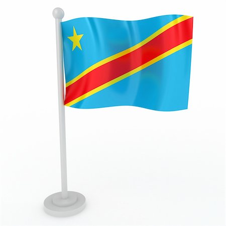 simsearch:400-04620875,k - Illustration of a flag of democratic republic of the Congo on a white background Stock Photo - Budget Royalty-Free & Subscription, Code: 400-04308252