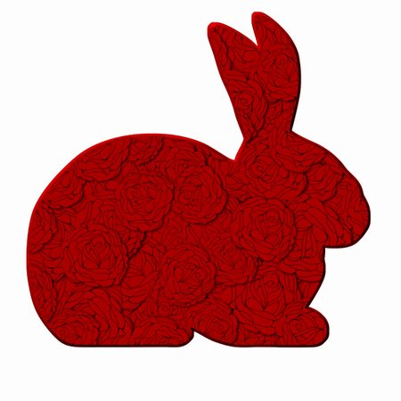 simsearch:400-05295204,k - Love Bunny with Red Roses Pattern Illustration Stock Photo - Budget Royalty-Free & Subscription, Code: 400-04308379