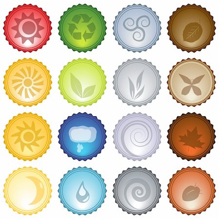 Vector Glassy Nature Icons Stock Photo - Budget Royalty-Free & Subscription, Code: 400-04308391