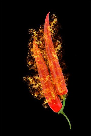 simsearch:400-05732421,k - red hot chili peppers isolated on black Photographie de stock - Aubaine LD & Abonnement, Code: 400-04308541
