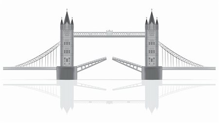 Bridge vector illustration Stock Photo - Budget Royalty-Free & Subscription, Code: 400-04308695