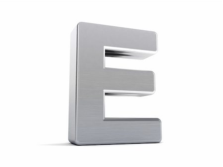 Letter E as a brushed metal 3D object Foto de stock - Super Valor sin royalties y Suscripción, Código: 400-04308880