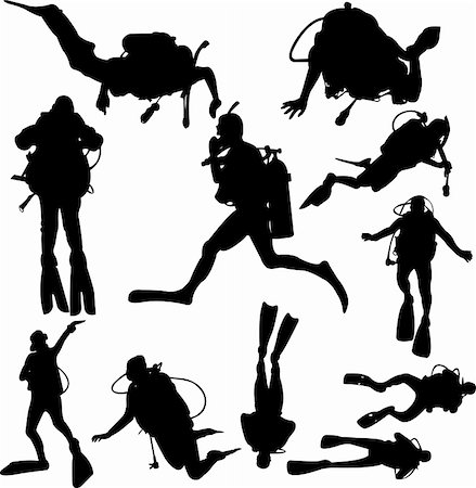 scuba diving collection - vector Stock Photo - Budget Royalty-Free & Subscription, Code: 400-04308992