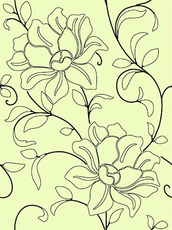 simsearch:400-05730136,k - Seamless wallpaper  a seam with flower and leaves eps10 Stock Photo - Budget Royalty-Free & Subscription, Code: 400-04309063