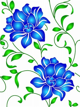 simsearch:400-04813900,k - Seamless wallpaper  a seam with flower and leaves eps10 Stock Photo - Budget Royalty-Free & Subscription, Code: 400-04309070