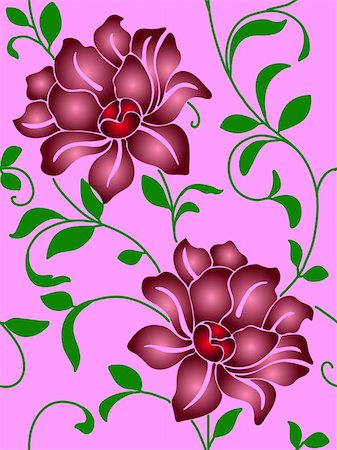 simsearch:400-05730136,k - Seamless wallpaper  a seam with flower and leaves eps10 Stock Photo - Budget Royalty-Free & Subscription, Code: 400-04309080