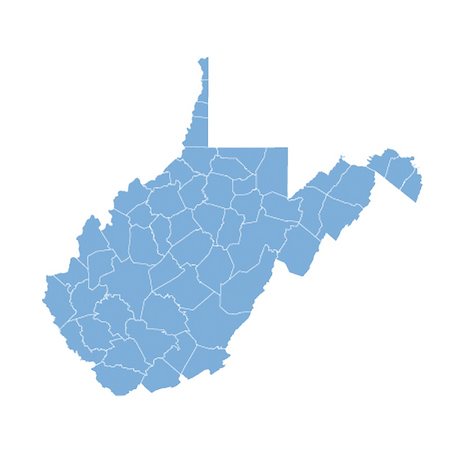 West Virginia map in vector format Photographie de stock - Aubaine LD & Abonnement, Code: 400-04309102