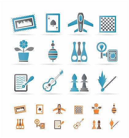 Hobby, Leisure and Holiday objects - Vector Illustration Stock Photo - Budget Royalty-Free & Subscription, Code: 400-04309216