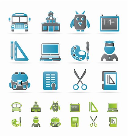 School and education objects - vector illustration Stock Photo - Budget Royalty-Free & Subscription, Code: 400-04309217