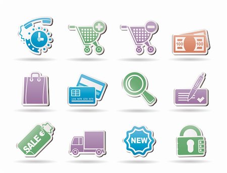 Internet icons for online shop - vector icon set Stock Photo - Budget Royalty-Free & Subscription, Code: 400-04309221