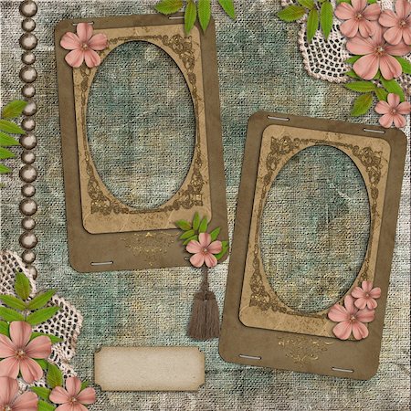 Two frames on vintage background Stock Photo - Budget Royalty-Free & Subscription, Code: 400-04309620