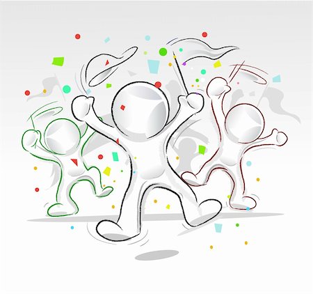 vector abstract party people for any festive occasion Stock Photo - Budget Royalty-Free & Subscription, Code: 400-04309707