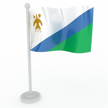 simsearch:400-04796084,k - Illustration of a flag of Lesotho on a white background Foto de stock - Royalty-Free Super Valor e Assinatura, Número: 400-04309714