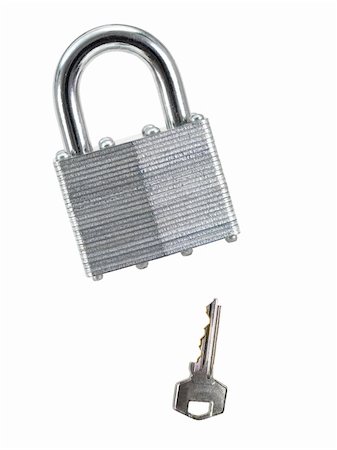 simsearch:400-04531638,k - A metal padlock isolated against a white background Fotografie stock - Microstock e Abbonamento, Codice: 400-04309792