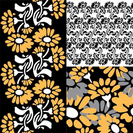 simsearch:400-08158857,k - Vector illustration - floral pattern in retro night colors Photographie de stock - Aubaine LD & Abonnement, Code: 400-04309896