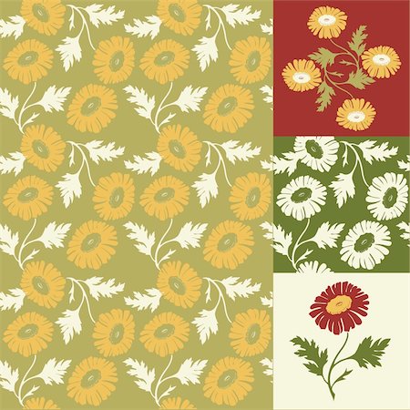 simsearch:400-08158857,k - Vector illustration - floral pattern Photographie de stock - Aubaine LD & Abonnement, Code: 400-04309910