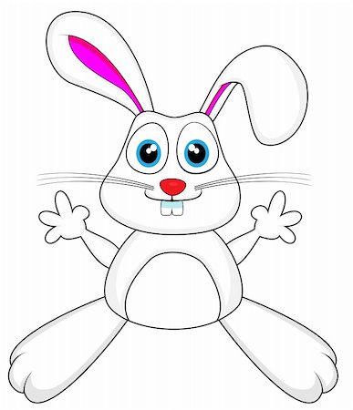 Vector illustration of a cute white bunny rabbit.No gradient Fotografie stock - Microstock e Abbonamento, Codice: 400-04300113