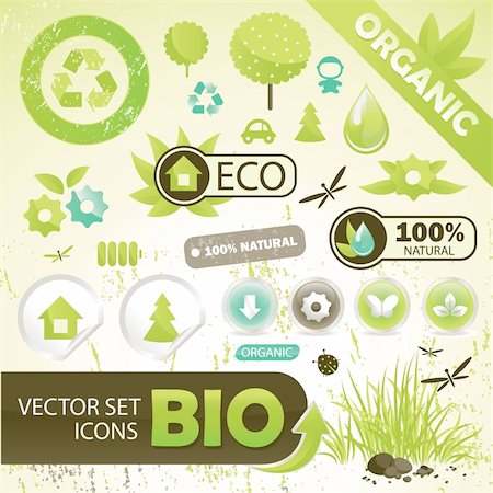 25 Eco Design Elements And Icons,  Vector Illustration Stock Photo - Budget Royalty-Free & Subscription, Code: 400-04300126