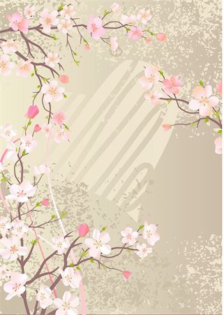 simsearch:400-04298096,k - Beautiful background with blossoming cherry branches Foto de stock - Super Valor sin royalties y Suscripción, Código: 400-04300161