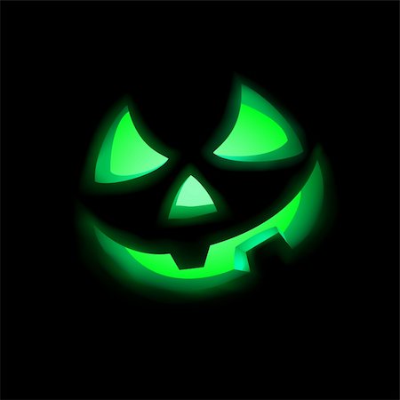 simsearch:400-07774937,k - Jack O Lantern pumpkin illuminated green. EPS 8 vector file included Stock Photo - Budget Royalty-Free & Subscription, Code: 400-04300253