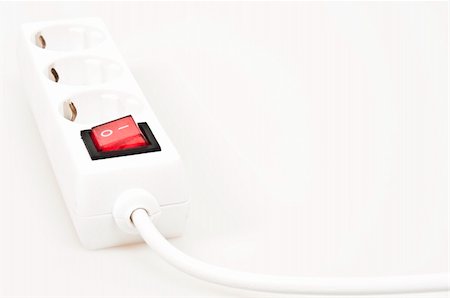 simsearch:400-05879568,k - Isolated power outlet with red button Stock Photo - Budget Royalty-Free & Subscription, Code: 400-04300387