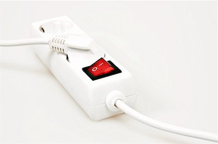 Isolated power outlet with red button Stock Photo - Budget Royalty-Free & Subscription, Code: 400-04300388