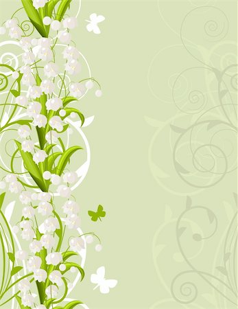 easter lily background - Vertical pink spring background with tulips and flourishes Stock Photo - Budget Royalty-Free & Subscription, Code: 400-04300474