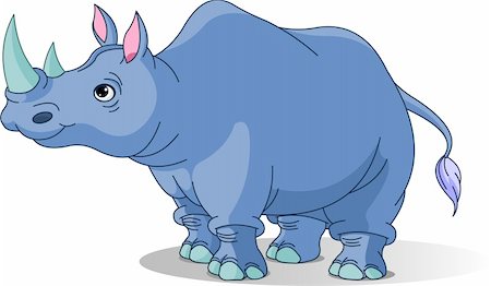 simsearch:400-03949532,k - Cartoon funny  rhino isolated on white Fotografie stock - Microstock e Abbonamento, Codice: 400-04300470