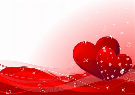 simsearch:400-04668680,k - Grange vector Valentine's Day horizontal background with hearts and stars Stockbilder - Microstock & Abonnement, Bildnummer: 400-04300472